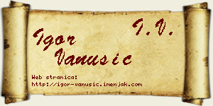 Igor Vanušić vizit kartica